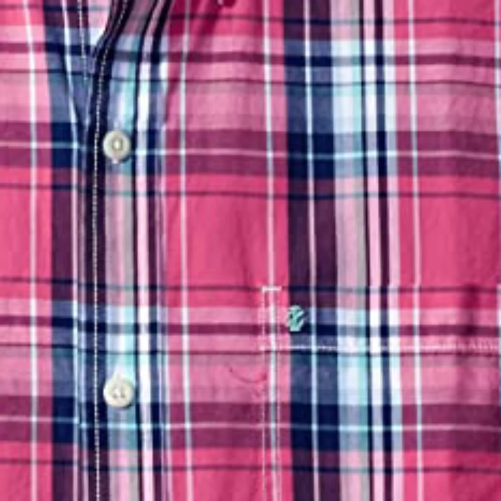 IZOD Plaid Check Button down Short Sleeve Dress Shirt NWT - Picture 3 of 8